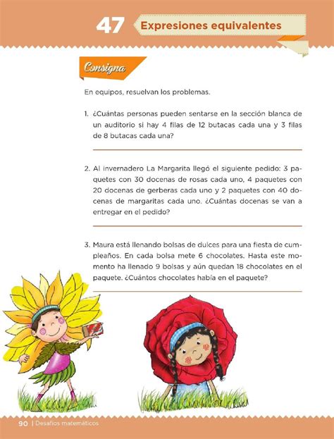 Respuestas del libro de matematicas de 6 el libros famosos. Expresiones equivalentes - Bloque III - Lección 47 ~ Apoyo Primaria