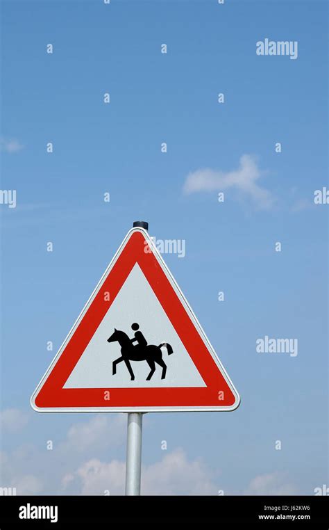 Sign Signal Horse Horses Traffic Sign Attention Rider Equestrian