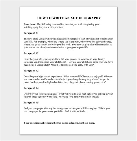 20 Free Autobiography Examples Autobiographical Essay Templates