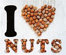 Heart of hazelnut. I love nuts — Stock Photo © Lisovoy #55886889