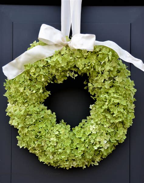 Wreath On Our Frontdoor Made With Hydrangea Annabelle From Our Own