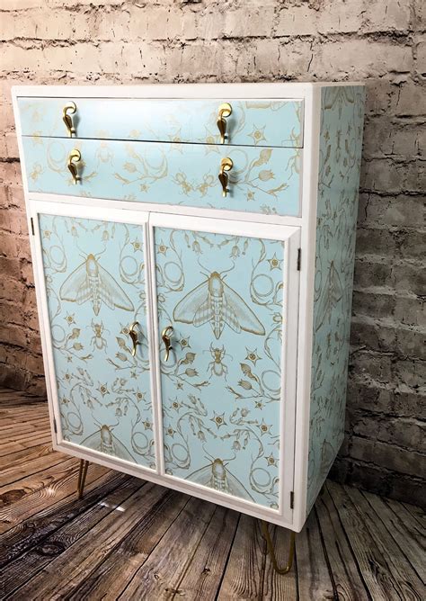 Upcycled Cabinet Vintage Tallboy Painted Cabinet Nursery Etsy Uk