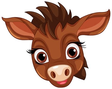 Cute Dibujos Animados De Cabeza De Caballo Aislado Vector Gratis