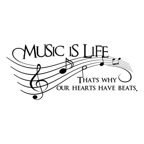 Music Is Life Inspirational Quote Vinyl Wall Art Decal Decoration