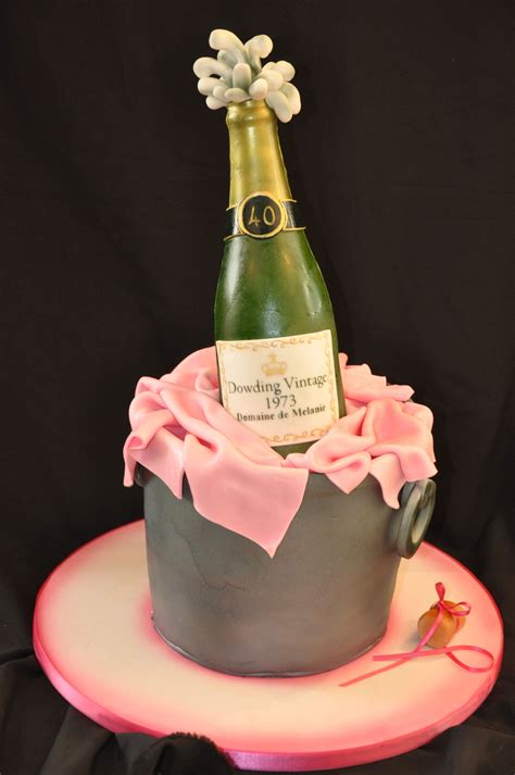Champagne Bottle In A Bucket Cake All Edible From Pink Rose Cakes