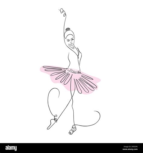 One Line Of A Ballet Dancer Vector Illustration Of Graceful Dancer