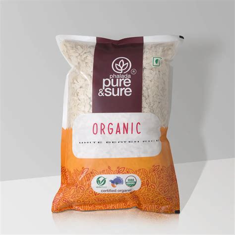 Poha Beaten Rice Organic Indian Pure And Sure 1000gm Nature