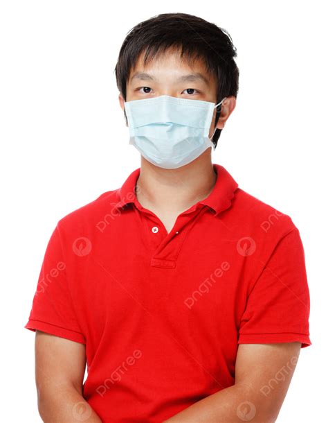 Asian Man With Face Mask Asian Man Wear Boy Ill Png Transparent