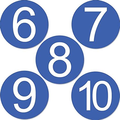 Dealzepic Large Blue Number Stickers 6 To 10 Round