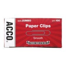 ACCO Economy Smooth Paper Clips Total Jumbo Silver Per Box Pack Of Boxes