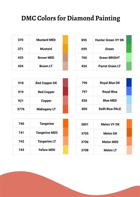 Free Free Dmc Color Chart And Examples Templates Download In Pdf Illustrator