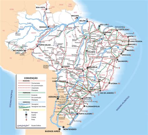 Detailed Road Map Of Brazil With All Cities Brazil Detailed Road Map