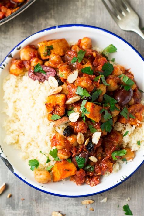 Moroccan Chickpea Stew Portion Chickpea Stew Chickpea Recipes Veggie