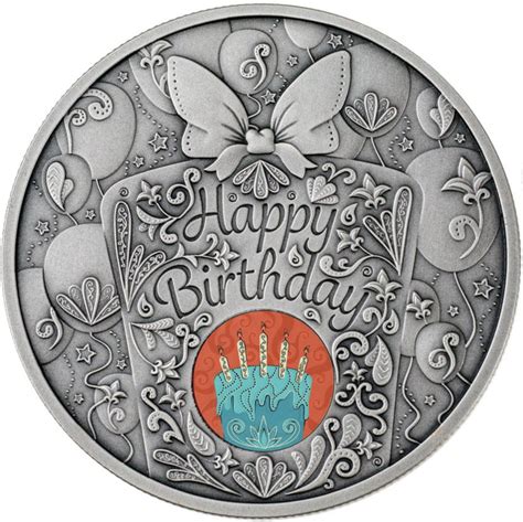 Coins Australia 2020 Happy Birthday 1 Oz Silver Coin Niue Antique Finish