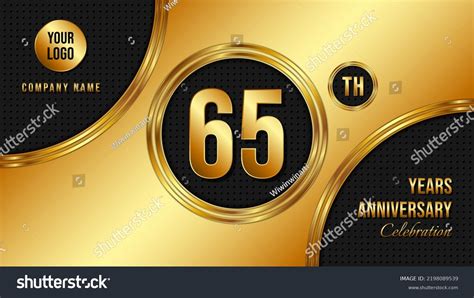 65 Year Anniversary Celebration Template Design Stock Vector Royalty