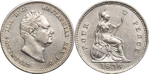 Great Britain 4 Pence 1836 1836 William Iv 1830 1837 Ssfast Vz Ma Shops