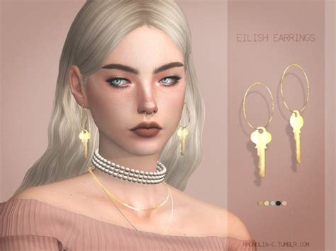 The Sims Resource Eilish Earrings By Magnolia C • Sims 4 Downloads