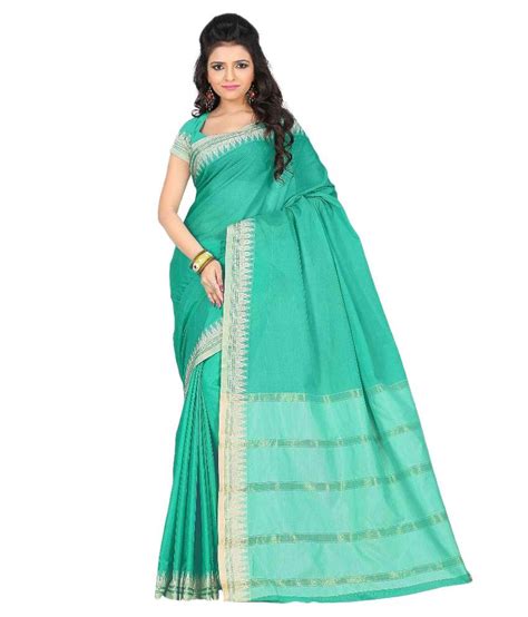 Mehta Sadi Green Cotton Saree Buy Mehta Sadi Green Cotton Saree Online At Low Price