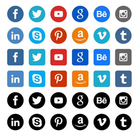 Free 36 Rounded Social Media Icons Vector Titanui