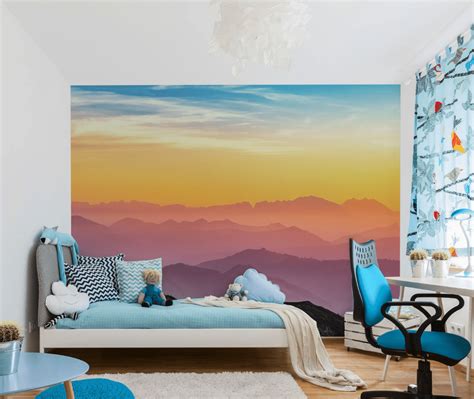 Mountain Wave Sunrise Wall Mural Wall Murals Mural Custom Wall Murals