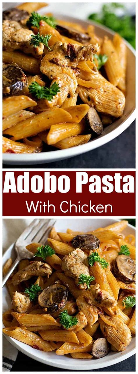 adobo pasta with chicken unicorns in the kitchen