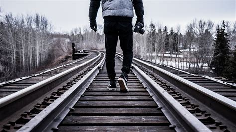 Free Images Walking Person Cold Winter Black And White Track