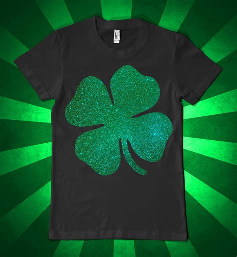Glitter Shamrock St Patricks Day T Shirt Design Tshirt Designs