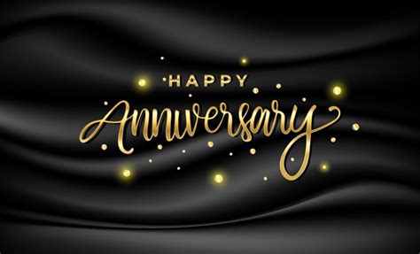 Happy Anniversary Vector Banner Template With Gold Lettering 3031475