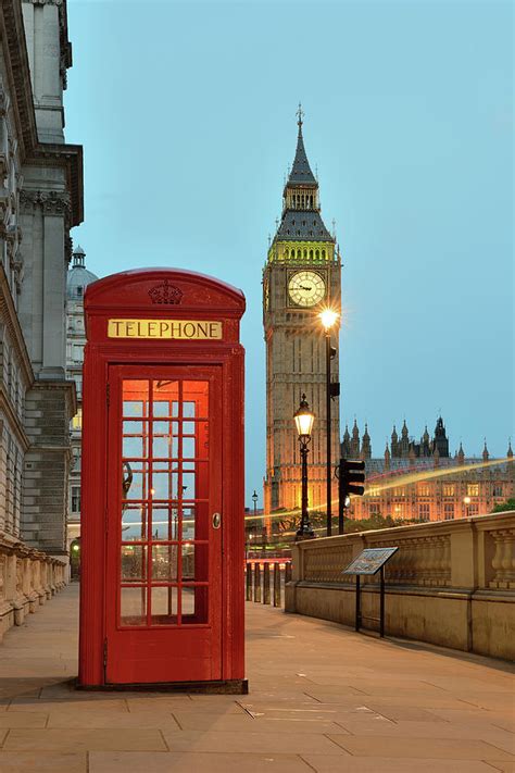 Red Telephone Box And Big Ben In London By Arpad Lukacs Photography