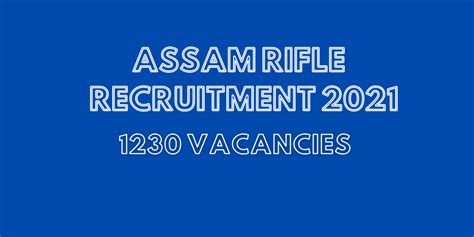 Assam Rifle Recruitment 2021 1230 Vacancies Apply Online Edvnce