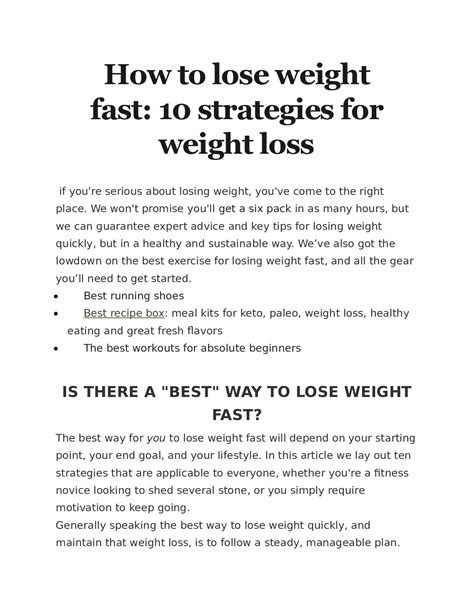 Calaméo How To Lose Weight Fast 10 Strategies For Weight Loss