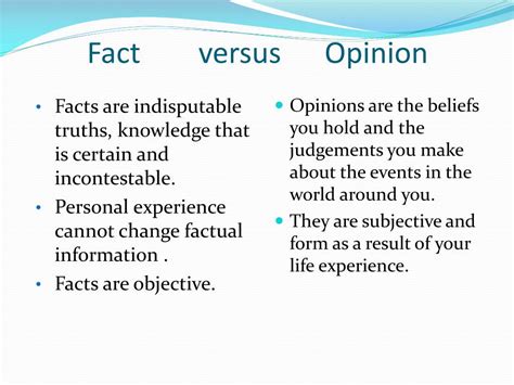 Ppt Facts Opinions And Bias Powerpoint Presentation Free Download Id3070317