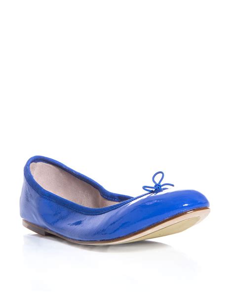 Bloch Patent Leather Flats In Blue Lyst