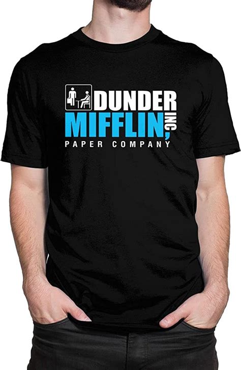 Mens Dunder Mifflin T Shirt Lightweight Short Sleeve Shirt Fashion Top