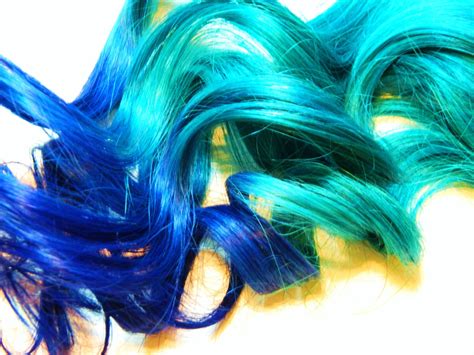 Teal Royal Blue Ombre Clip In Human Hair Extensions Dip Dye Tye Dye