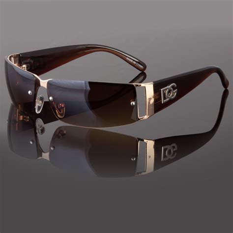 new dg mens womens rectangular rimless designer sunglasses shades eyewear wrap