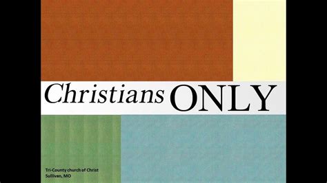 Christians Only - YouTube