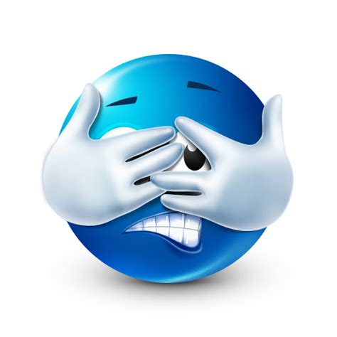 Bluemoji Cant Look Smiley Blue Emoji Know Your Meme