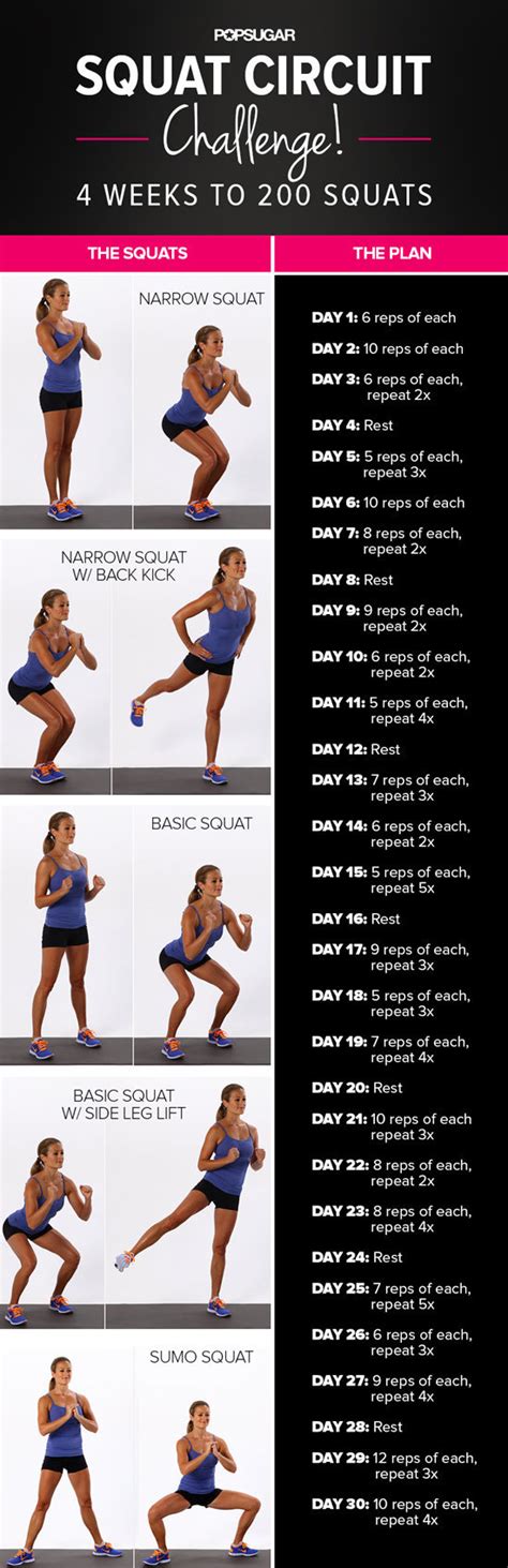 Day Squat Challenge Popsugar Fitness