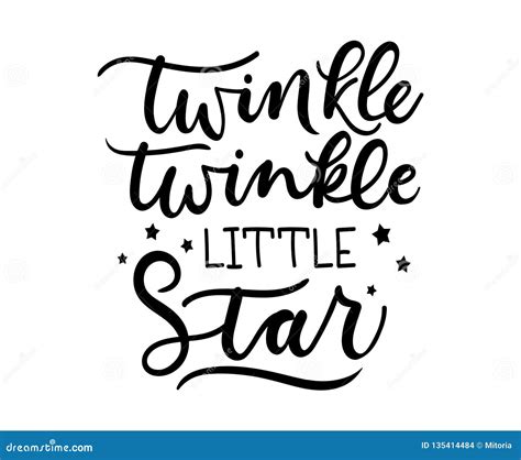 Twinkle Twinkle Little Star Inspirational Lettering Poster Vector