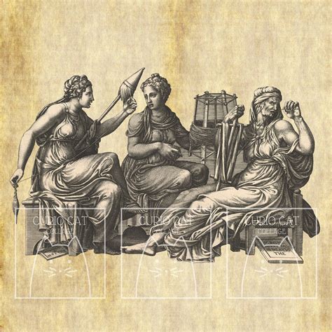 The Three Fates Clip Art Greek Mythology 300 Dpi Etsy