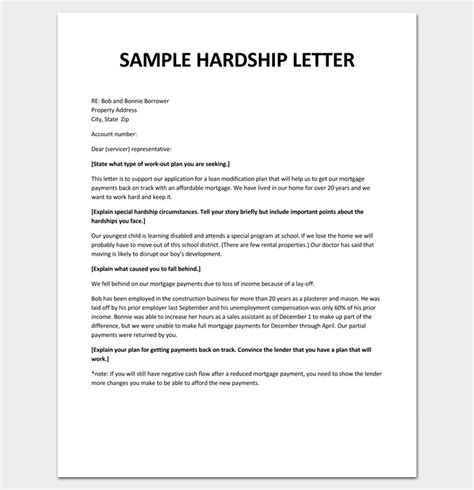 Hardship Letter For Loan Modification Pdf Sample Example Format