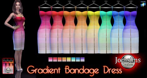 My Sims 4 Blog Gradient Bandage Dress By Jomsims