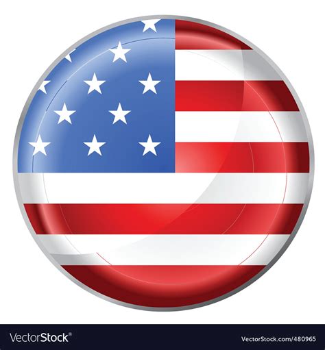 Usa Flag Button Royalty Free Vector Image Vectorstock