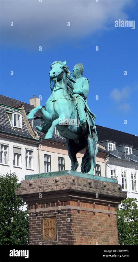 Copenhagen Denmark Statue Of Bishop Absalon Photo Tony Gale Stock