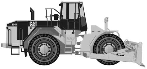 Caterpillar 824h Wheel Dozer Heavy Equipment Blueprints Free Outlines