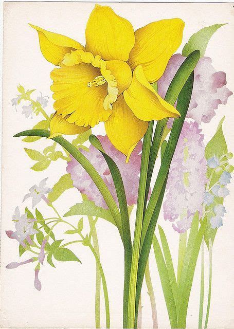 Vintage Daffodil Artlove Mana Vietne Daffodils Flower Painting