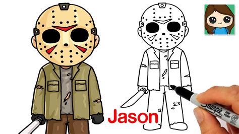 How To Draw Jason Voorhees From Friday The Th Halloween Art Youtube