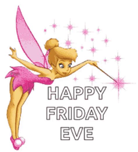 Happy Friday Eve Tinker Bell With Pink Glitters Gif Gifdb Com