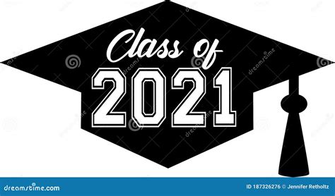 Class Of 2021 Graduation Banner Inside Cap Stock Vector Illustration